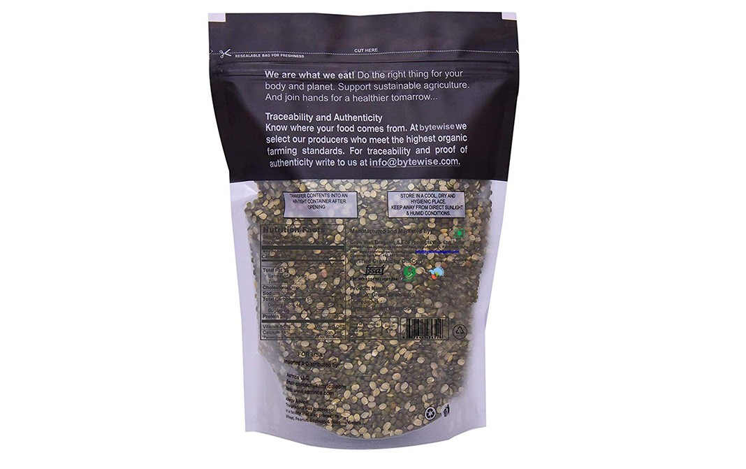 Bytewise Organic Moong Split Chilka (Green Gram Split)   Pack  500 grams